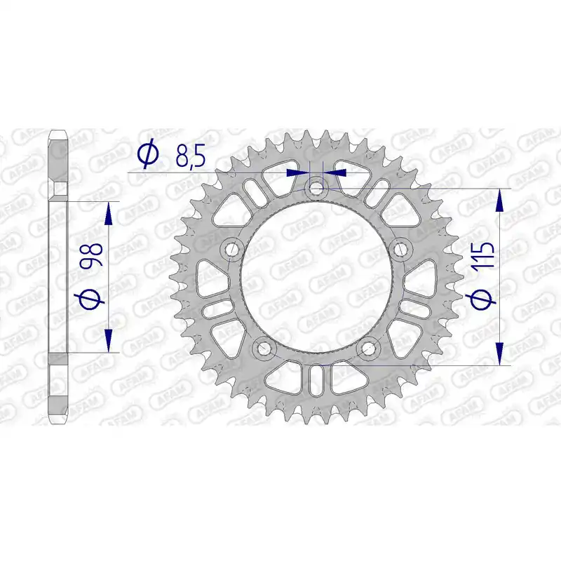 Couronne AFAM aluminium Ultra-Light anti-boue 72101 - 420 Promotion