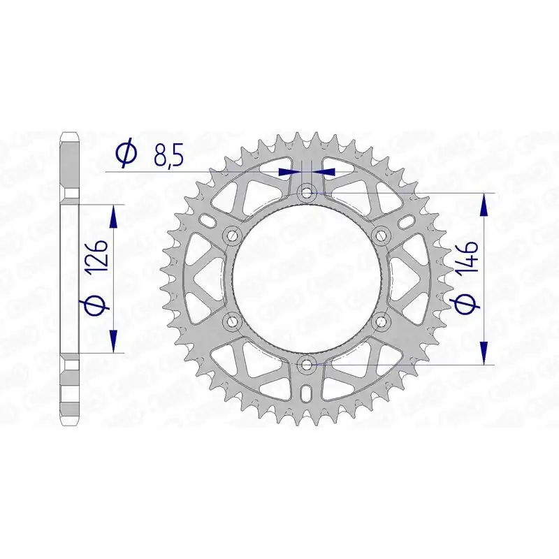 Couronne AFAM aluminium Ultra-Light anti-boue 15203 - 520 Soldes