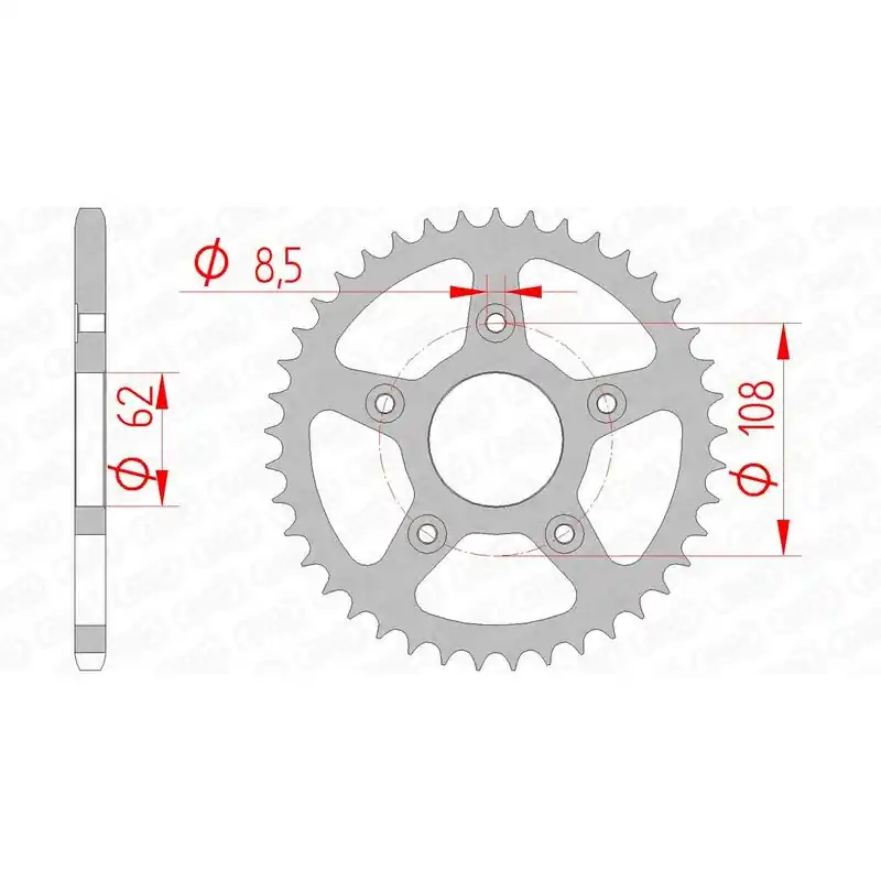 Nouvelle Collection Couronne AFAM acier standard 44203 - 520