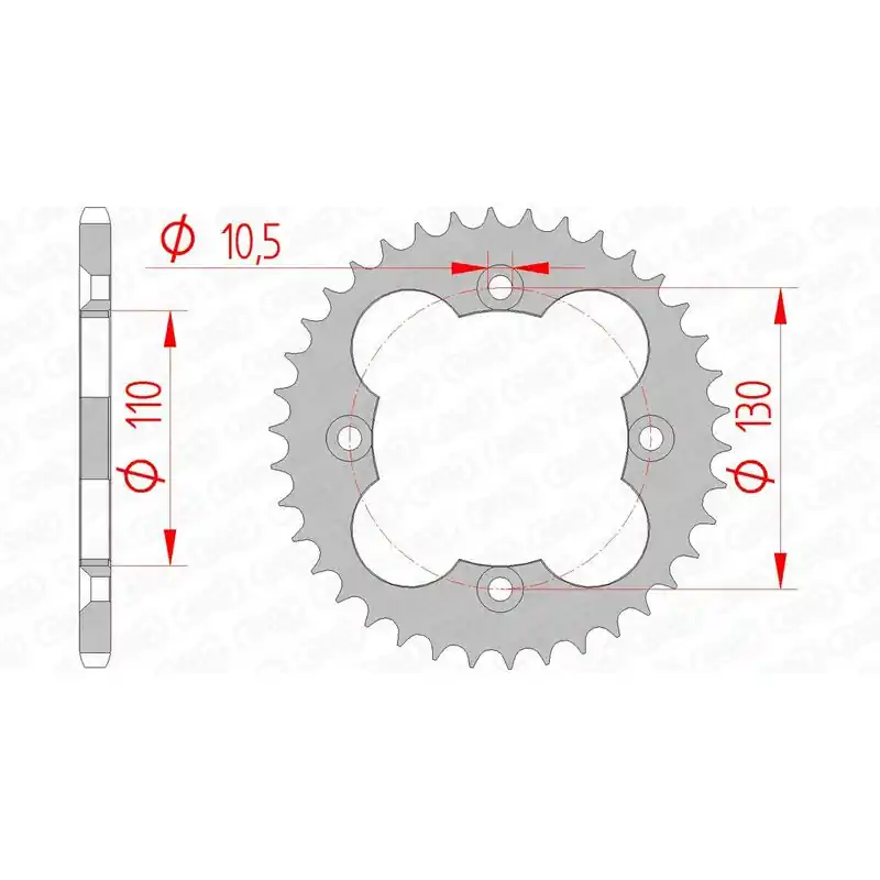 Couronne AFAM acier standard 10318 - 520 Retour Gratuit