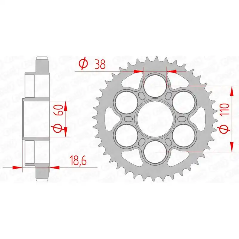Réduction Couronne AFAM acier standard 50900 - 530