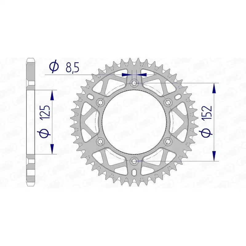 Couronne AFAM aluminium Ultra-Light anti-boue 39300 - 520 Populaire
