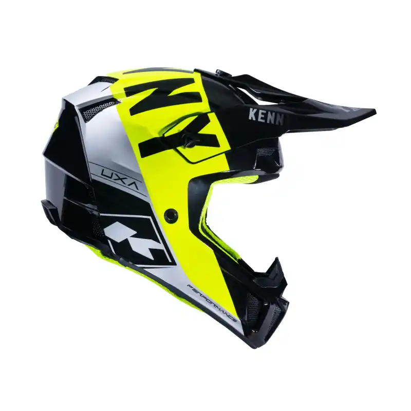 Casque Cross KENNY PERFORMANCE GRAPHIC Noir Jaune Fluo Argent Bon Marché