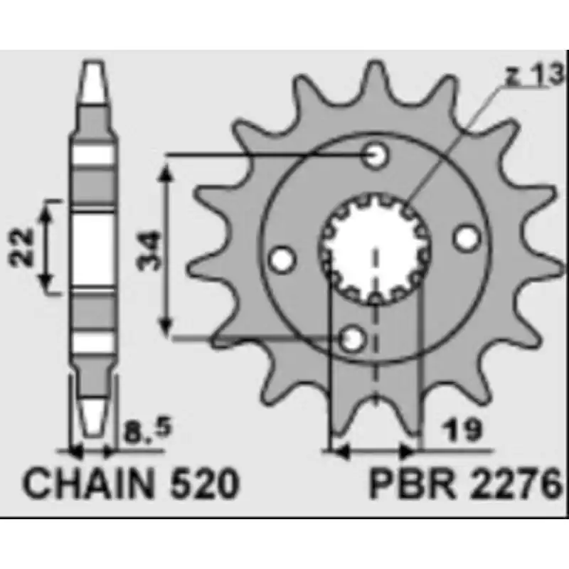 Pignon PBR acier standard 2276 - 520 Bon Plan
