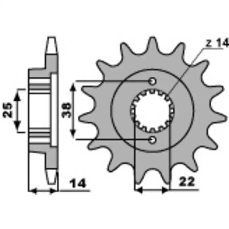 Pignon PBR acier standard 497 - 530 Quantité Limitée