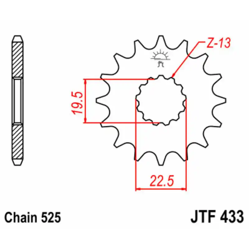 Bon Plan Pignon JT SPROCKETS acier standard 433 – 520