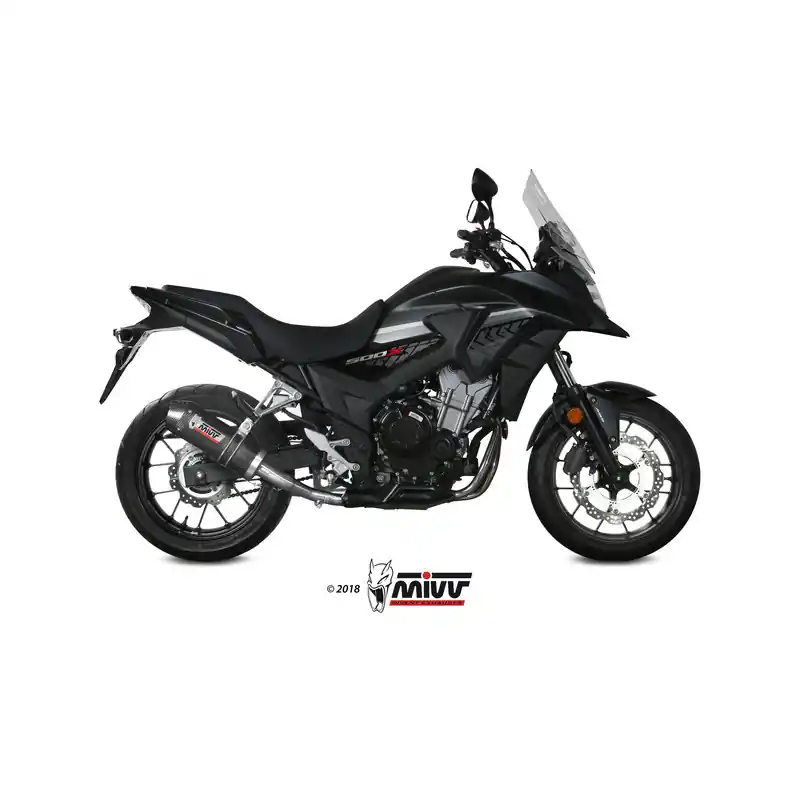 Silencieux MIVV Oval carbone/casquette carbone Honda CB500X Certifié