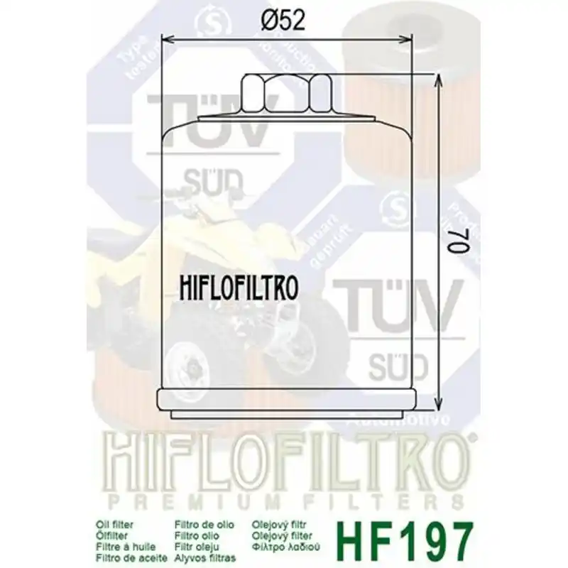 Top Vente Filtre à huile HIFLOFILTRO - HF197