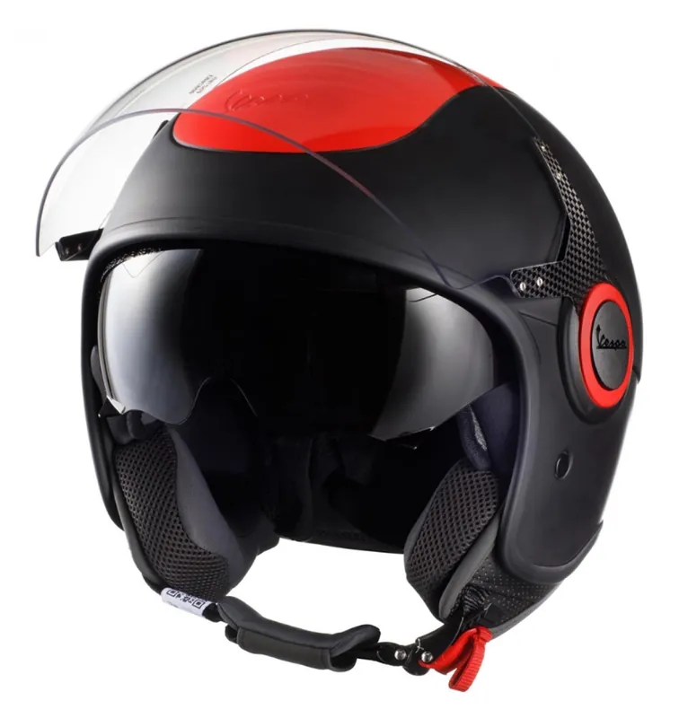 Casque Vespa VJ Fluo rouge fluorescent XS Prix Choc