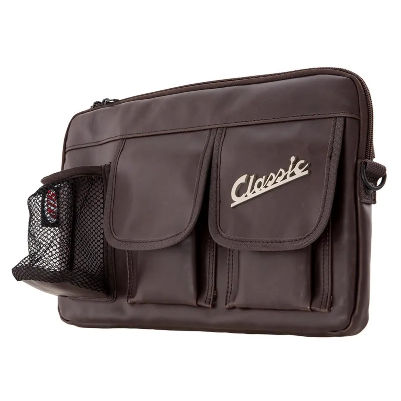 Authentique Sac "Classic" pour compartiment à bagages/boîte à gants Vespa - marron, similicuir