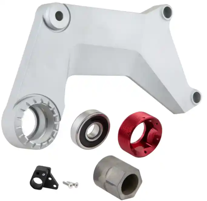 Remise Bras oscillant pour pot d'échappement racing, arrière pour Vespa GTS/GTS Super/GTV 125-300ccm avec ABS, argenté