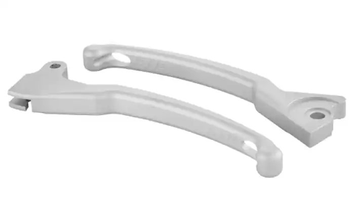 Prix Bas Kit levier de frein sport gauche/droite pour Vespa LX/LXV/S/Primavera/Sprint 50-150ccm, argent mat