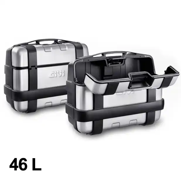Kit de valises Givi Trekker 46L noir alu Monokey Expédition Rapide