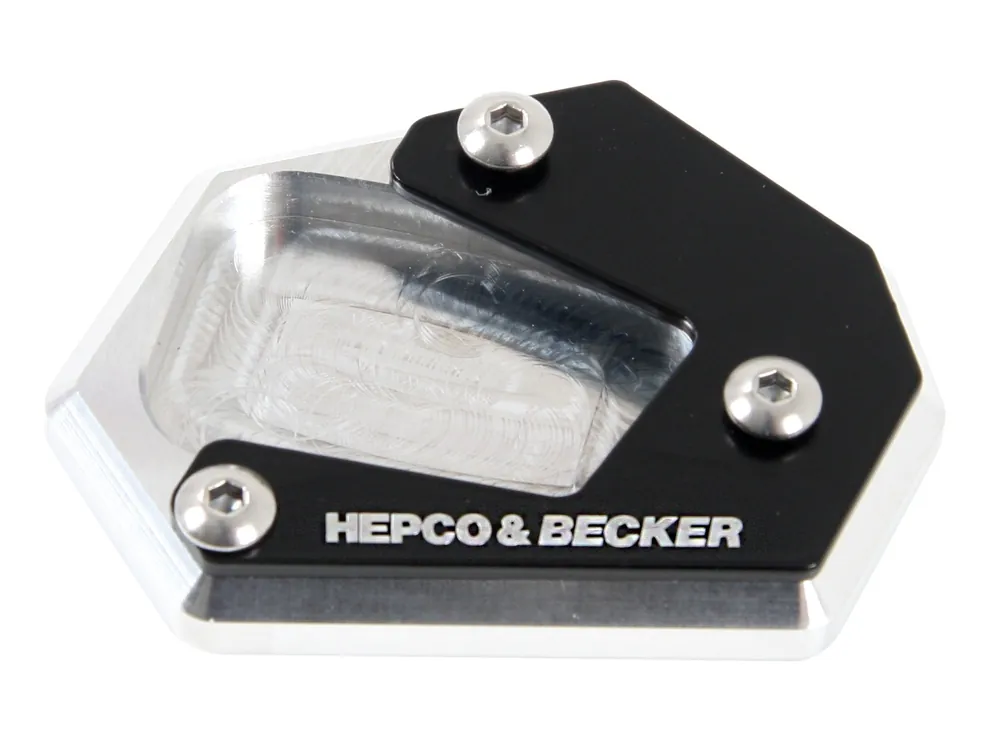 Plaque de béquille latérale argent/noir pour Honda VFR 800 X Crossrunner (15-20) Hepco & Becker Vente Flash