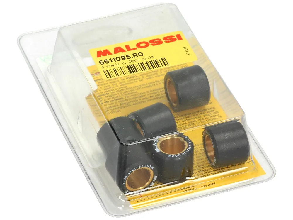Usine Directe Jeu de galets de variateur Malossi, 20×17 mm, 14,0 g, pièces : 6