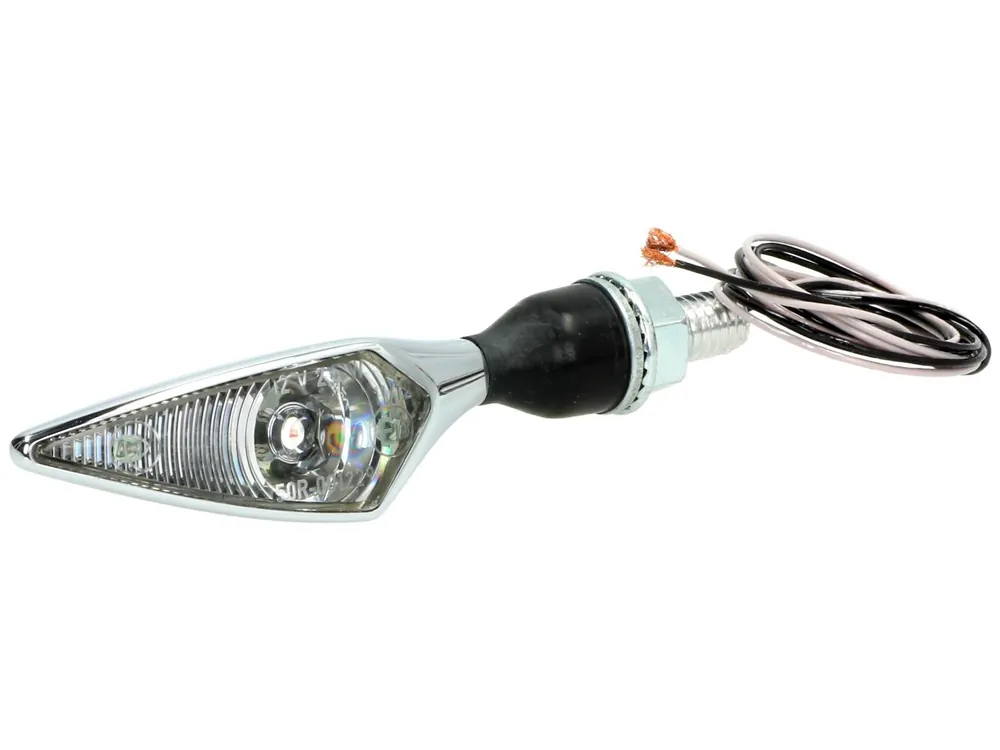 Clignotants Kellermann, losange, acier, LED, VR/HL, 12 V, chrome brillant, M8x20, homologués E Populaire