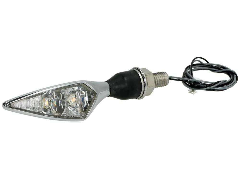Clignotants Kellermann, Rhombus Extreme, acier, LED, VR/HL, 12 V, chrome brillant, M8x20, homologués E Offre Spéciale