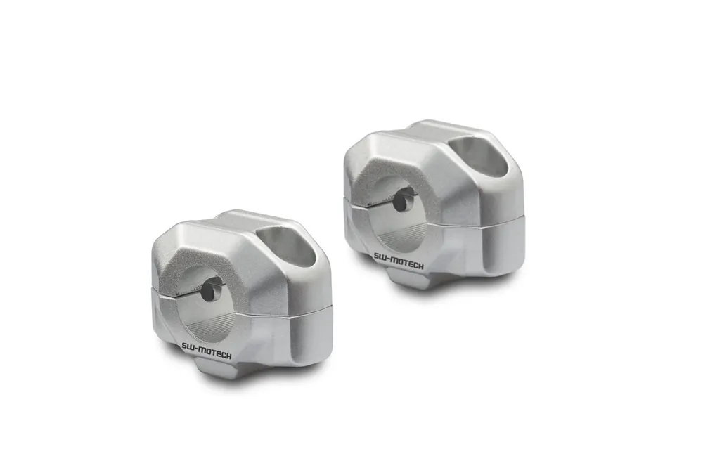 SW-Motech Réhausse de guidon, argent pour guidon Ø 22 mm, H=15 mm pour Suzuki SV 650 - SW Motech Vente Directe