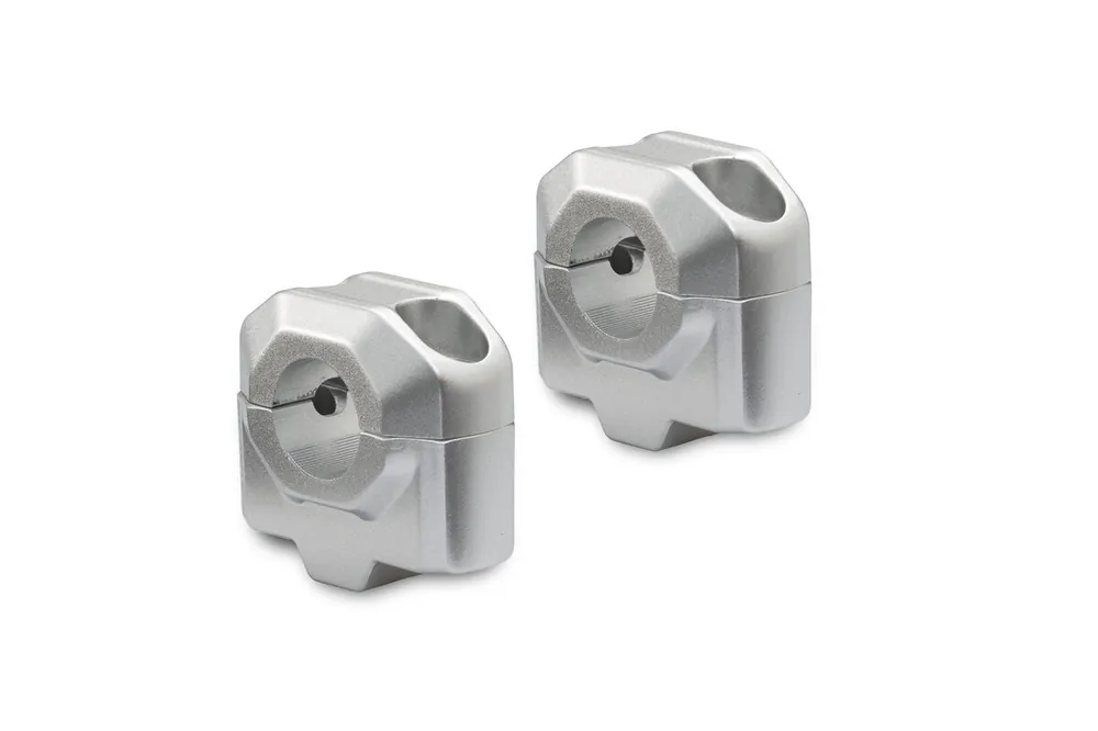 SW-Motech Réhausse de guidon, argent pour guidon Ø 22 mm, H=25 mm pour Suzuki GSX-S 950 - SW Motech Offre Exclusive