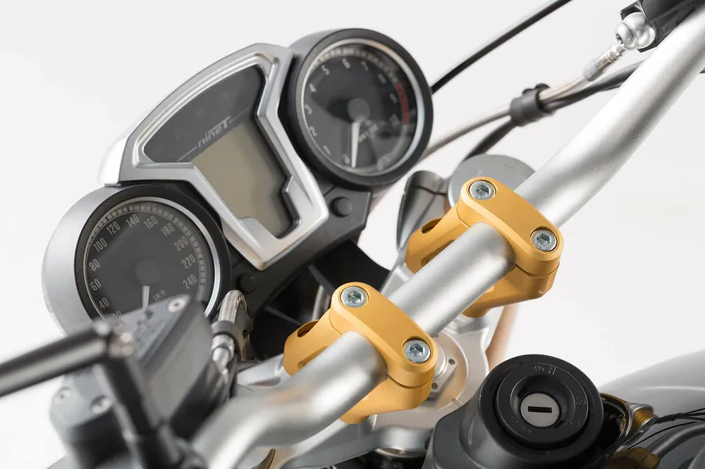 Dernier Modèle SW-Motech Pose de guidon, doré, H=20 mm, pose de 30 mm pour BMW R nineT - SW Motech