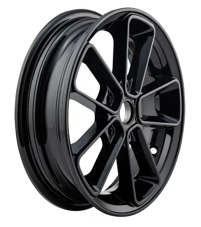 Expédition Rapide Jante avant/arrière 12" pour Vespa GTS/GTS Super/GTV/GT 60/GT/GT L 125-300cc, noir brillant