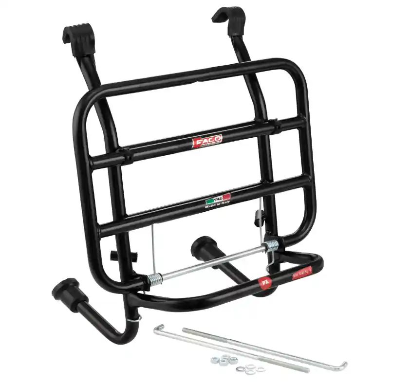 Porte-bagages avant pour Vespa PX 80-200ccm, pliable, noir Meilleure Vente