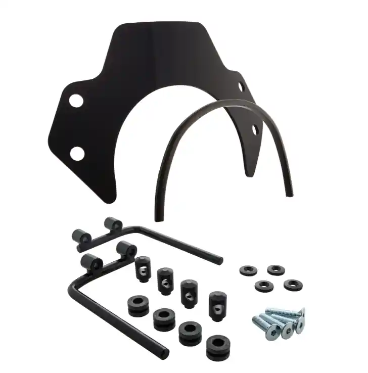 Satisfait Ou Remboursé Flyscreen pour Vespa PX 80-200ccm, supports noirs, teinté noir