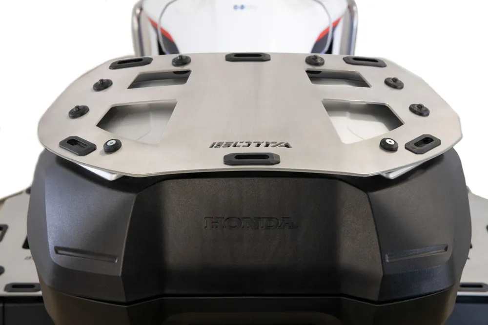 Porte-bagages pour topcase Honda XL 750 Transalp /NT 1100 /ADV 750 /NC 750 X, alu brossé poli Nouvelle Collection