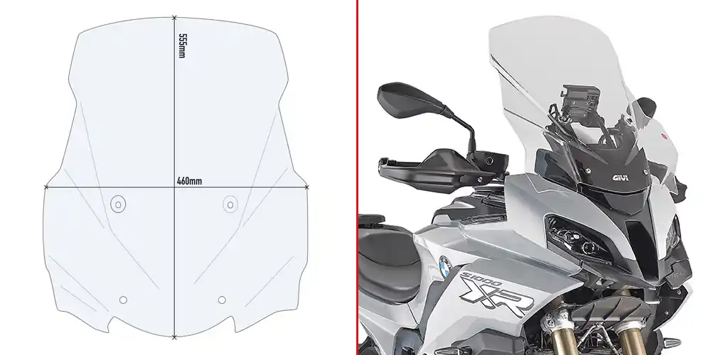 Vente Flash Pare-brise transparent - hauteur 555 mm pour BMW S 1000 XR (20-) / M 1000 XR (24-)