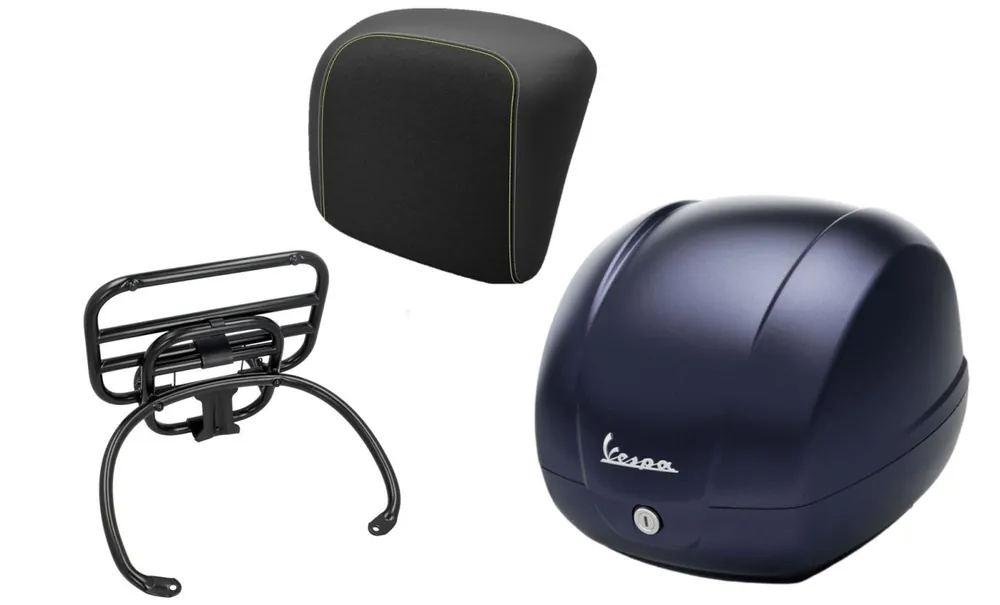 Kit top case 36L bleu foncé mat opaque (288/A), porte-bagages noir pour Vespa GTS 125/300/310 Meilleur Choix