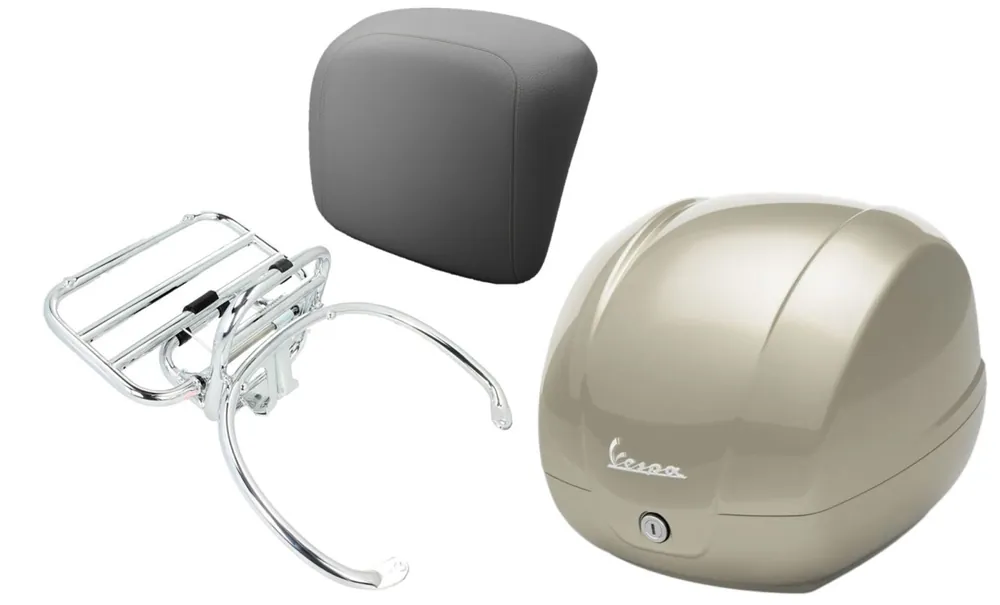 Kit top case 36L beige (Q01), porte-bagages chrome pour Vespa GTS 125/300/310 Achetez Aujourd&rsquo;hui
