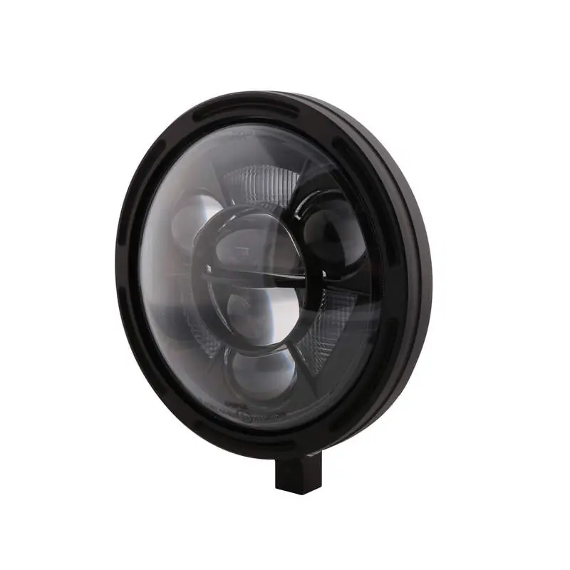 HIGHSIDER pro 7 pouces phare principal Frame-R1 type 11 LED noir fixation inférieure, E-approuvé (1S Dernier Modèle
