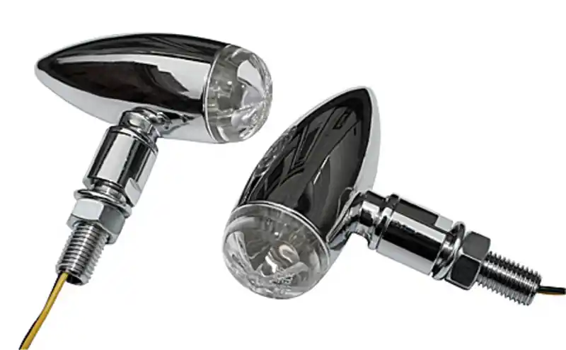 HIGHSIDER Pro Micro-Bullet LED Indicator boîtier chromé / lentille transparente (paire), avant & arrière Super Prix