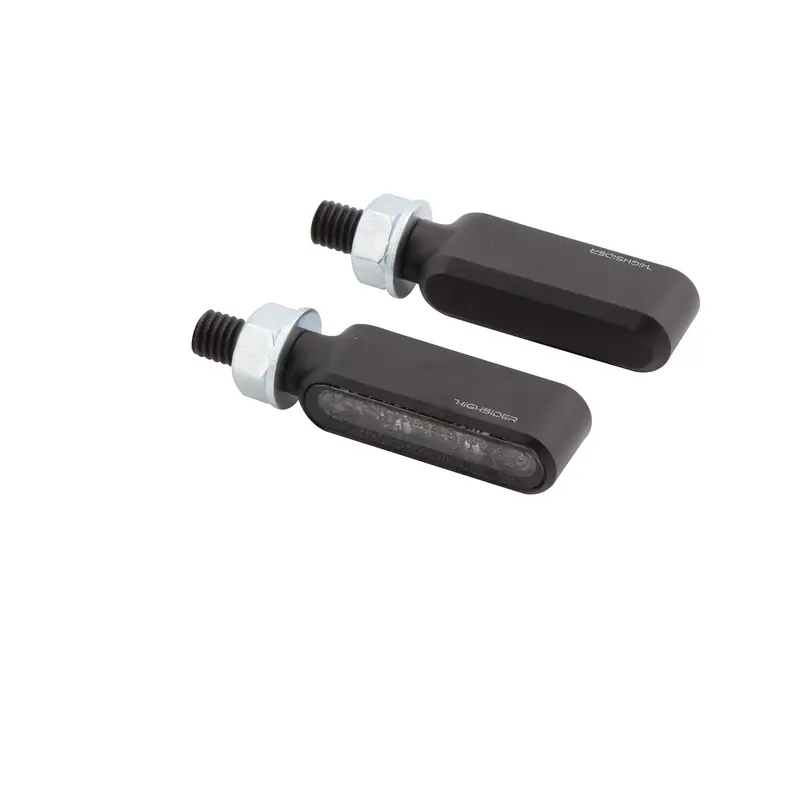 Populaire HIGHSIDER Pro Bronx-MX Clignotants LED corps noir / lentille gris fumée (paire), avant & arrière