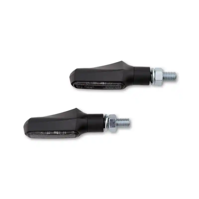 Offre Exclusive HIGHSIDER Smart Shorty-Fin LED Clignotants boîtier noir / lentille gris fumée (paire), avant & arrière