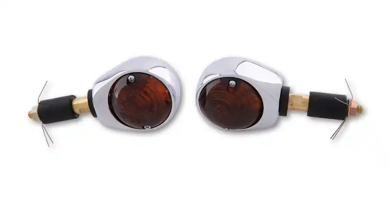 HIGHSIDER Smart œil de bœuf ampoules clignotant en bout de guidon boîtier chromé / lentille gris fumée (paire), avant Prix Cassé