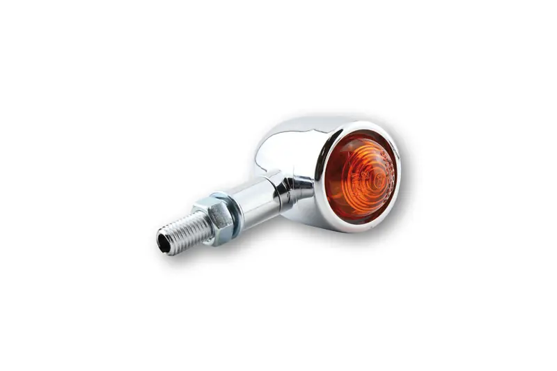 HIGHSIDER Smart Old School type 1 boîtier de clignotant à ampoule chromé / lentille orange (paire), avant & arrière Offre Exclusive