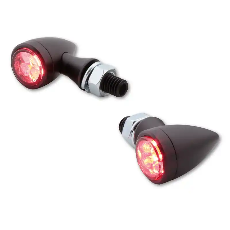 HIGHSIDER smart Sixteen Bullet LED Feu arrière, feu stop, clignotant noir/teinté 3en1, homologué E (paire) Petit Prix