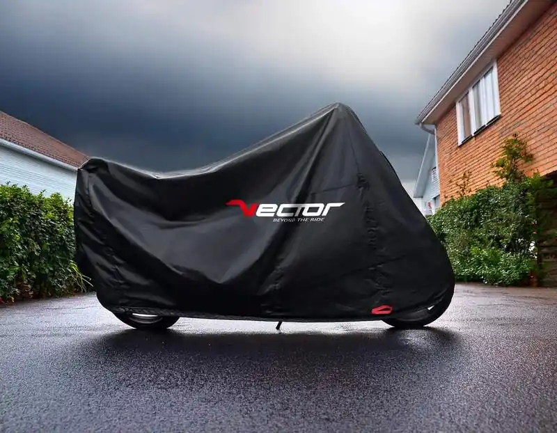 VECTOR H2O Bâche de protection intérieure/extérieure pour moto/scooter avec pare-brise haut - Noir - M Bon Plan