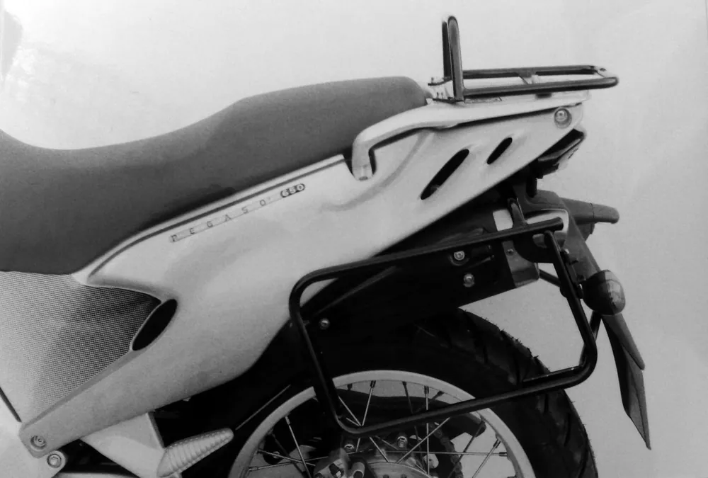 Vente Flash Supports de valises latérales fixes vissés noirs pour Aprilia Pegaso 650/Garda (97-04) Hepco & Becker