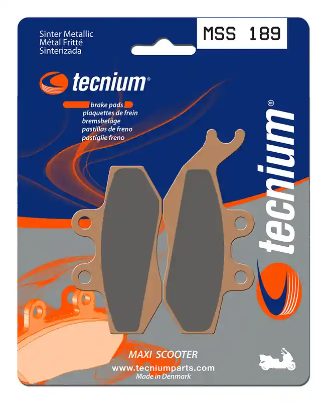 Plaquettes de frein Tecnium Maxi Scooter en métal fritté - MSS189 Prix Réduit