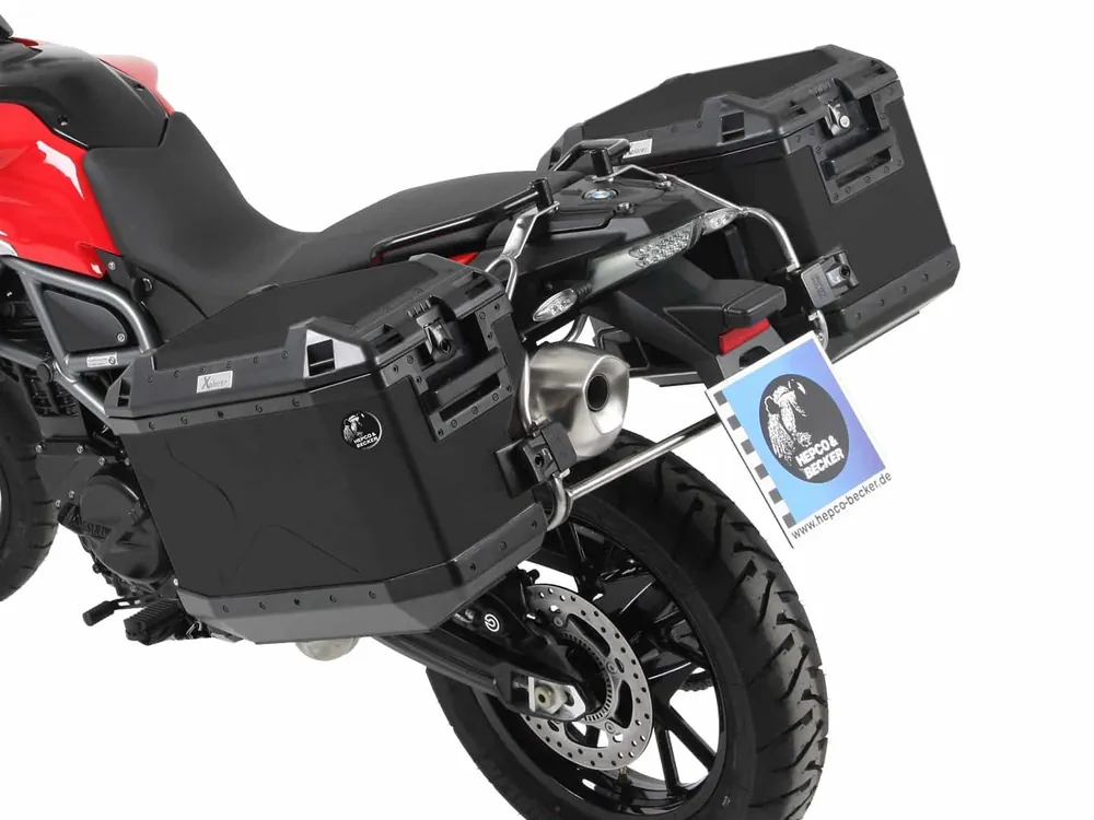 Expédition Rapide Kit de support de valise Cutout Support en acier inoxydable y compris kit de valise Xplorer Cutout noir pour BMW F 800 GS