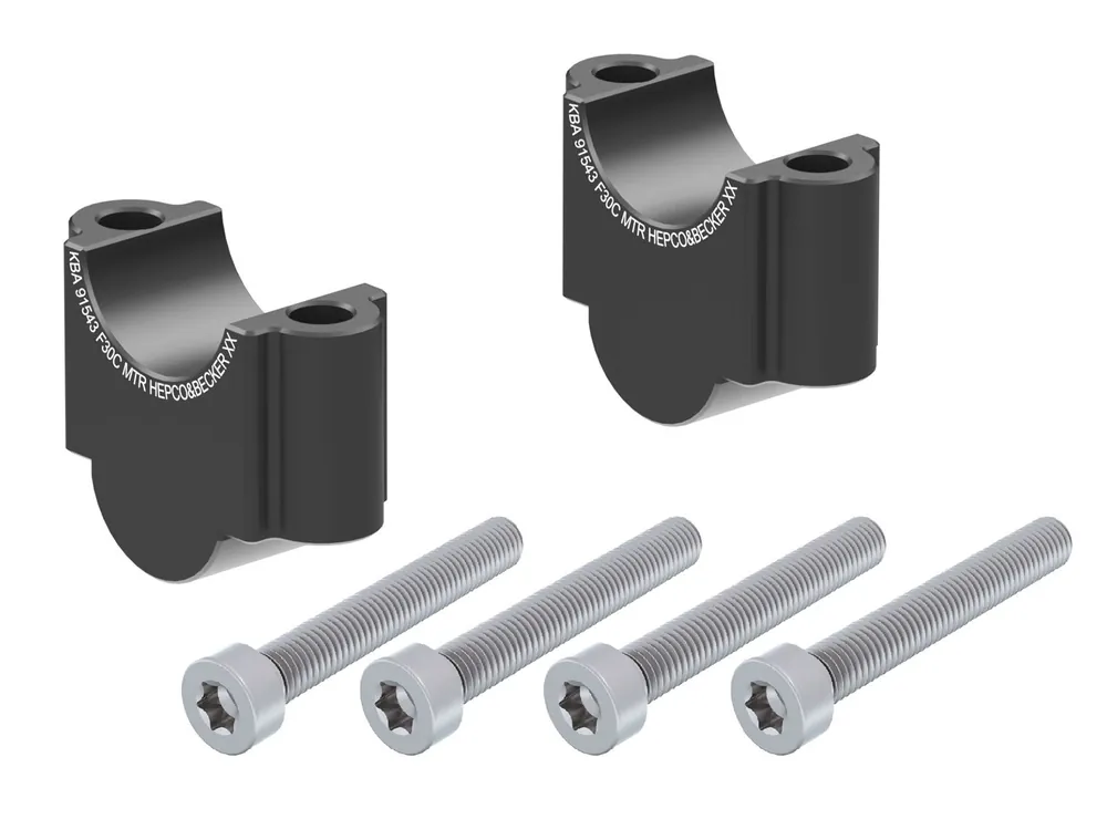 Achat Immédiat Réhausse de guidon H=30 mm noir pour BMW R 1200 GS (04-07) Hepco & Becker