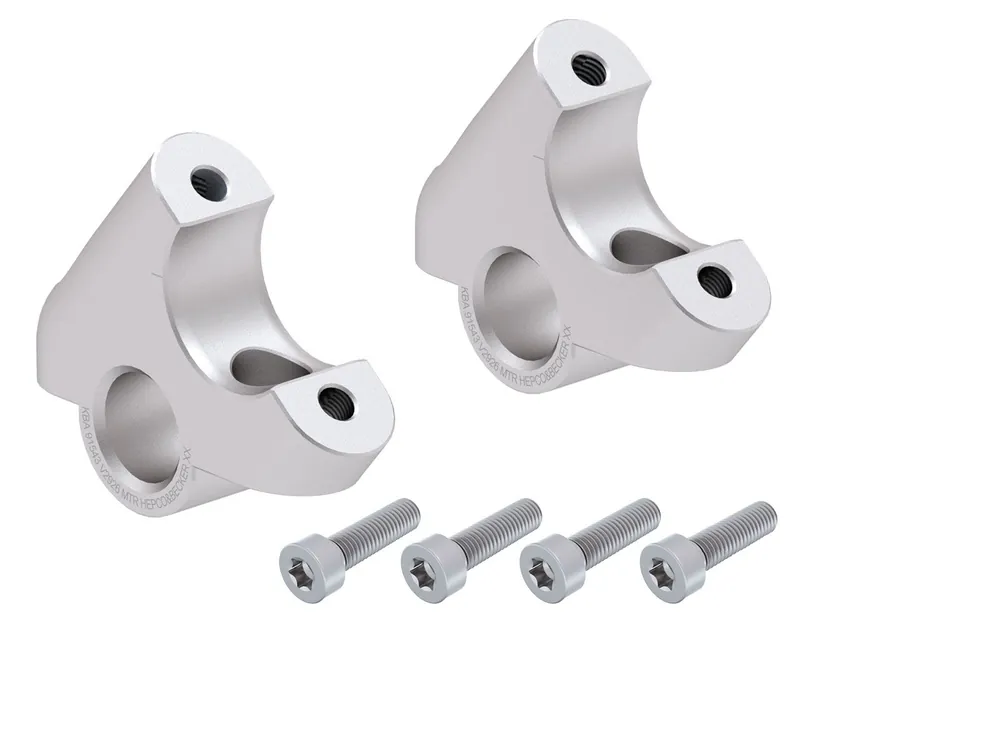 Offre Limitée Augmentation du guidon H=30 mm avec décalage 24 mm retour argent pour BMW R 1250 GS (19-23) Hepco & Becker