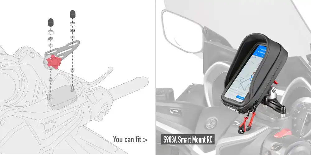 Nouveauté Kit de montage pour le support S903A pour le réservoir de liquide de frein sur le guidon Givi
