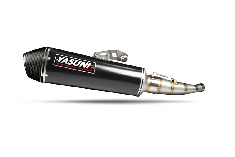Prix Bas Yasuni Scooter 4 Full Exhaust System – Stainless Steel/Titanium Look