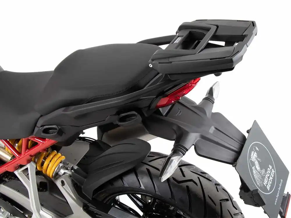 Authentique Support de top case Easyrack noir pour Ducati Multistrada V4/S/S Sport/Pikes Peak (21-24) /Rally (23-24)