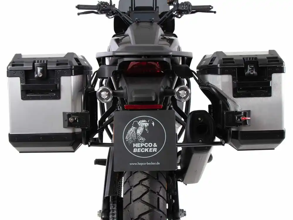 Marque Kit de support de valises Cutout y compris kit de valises Xplorer Cutout argent pour Harley Davidson Pan America (21-)