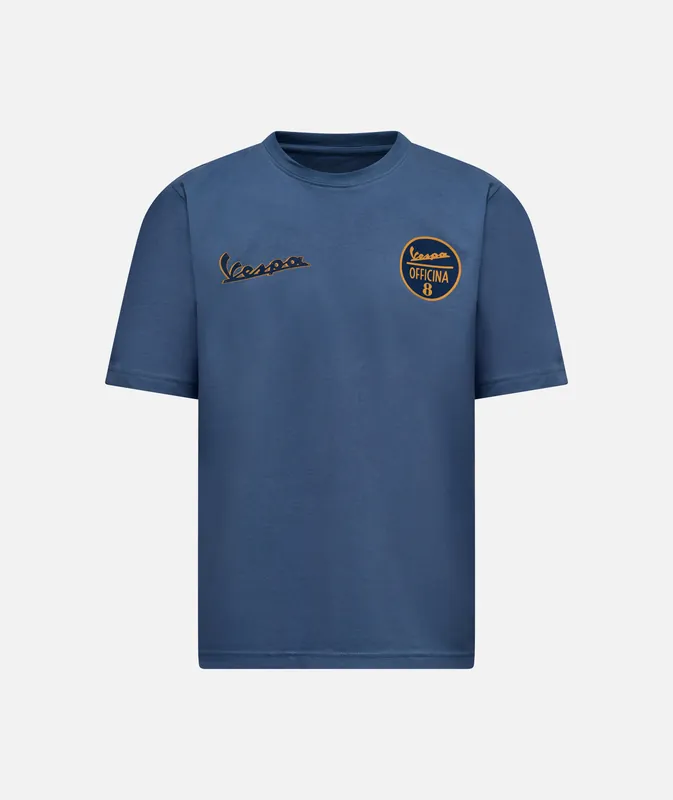 Pas Cher T-shirt Vespa Officina 8 bleu XS
