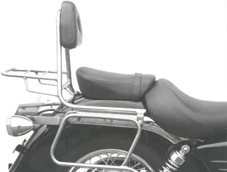 Nouvel Arrivage Sissybar avec porte-bagages chromé pour Honda VT 125 C2 Shadow (99-00) Hepco & Becker